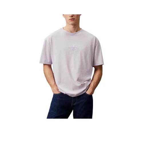 Calvin Klein T-Shirt Европейская версия Мужская Светло-фиолетовая