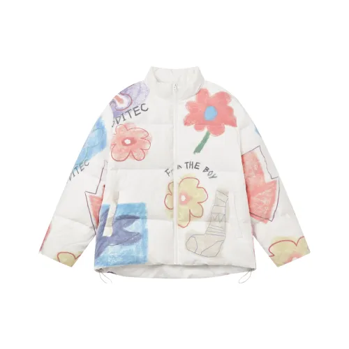 MODITEC Отложной воротник Свободный крой Пуховая куртка Унисекс Белый