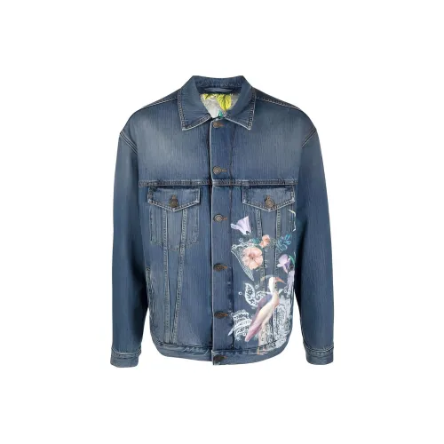 ETRO Синий Мужской Джинсовые Куртки