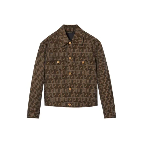 Versace X Fendi SS22 Бизнес-костюм Пальто Мужской Темно-коричневый