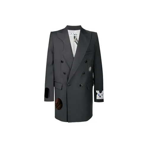 Off Белый FW21 Бизнес Костюм Мужской Серый