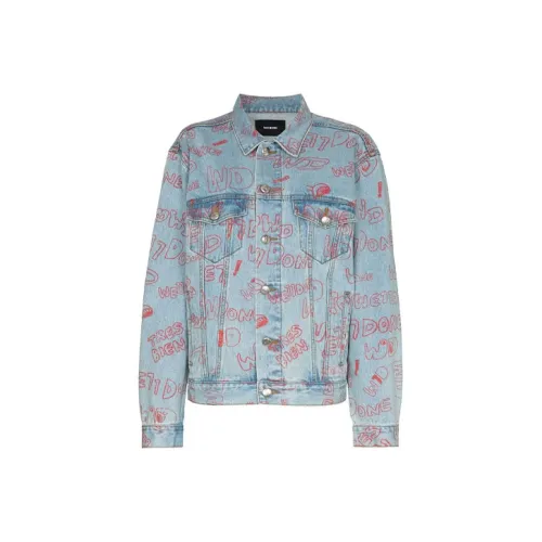 WE11DONE SS21 Denim Jacket Unisex Light Blue WE11DONE SS21 Деним Куртка Унисекс Светло-Синий