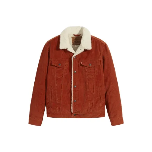 Levis Red Men's Denim Jackets Левис Красный Мужские Джинсовые Куртки