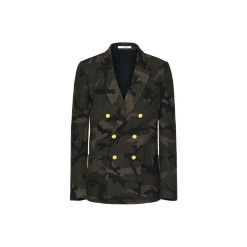 Valentino SS25 Бизнес-костюм Пальто Мужской Армейский Зеленый