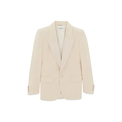 SAINT LAURENT Бизнес-костюм пальто мужской молочно-белый