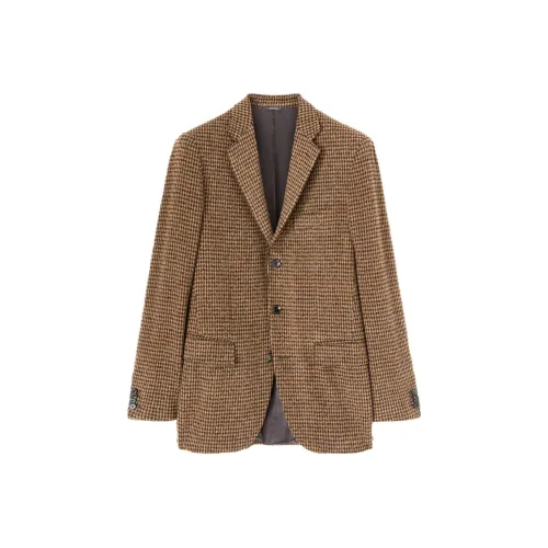 Loro Piana Бизнес-костюм Пальто Мужской Черный Коричневый