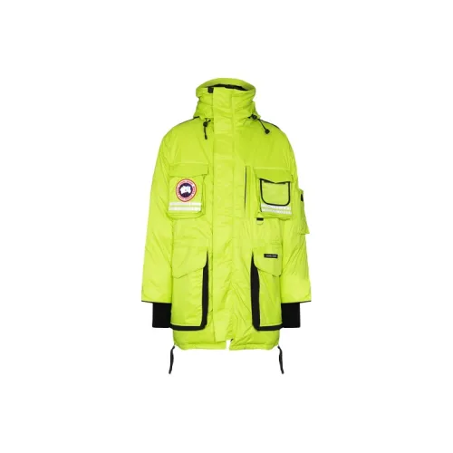 Canada Goose Однотонный с капюшоном MID пуховик унисекс Aurora Green