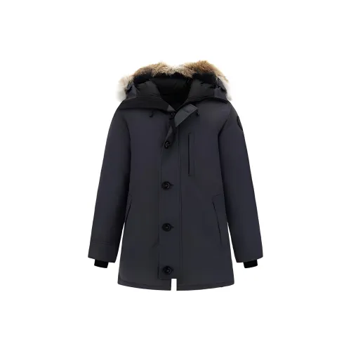 Canada Goose Chateau Series Однотонный С капюшоном Пуховик Мужской Синий