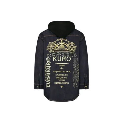 EVISU SS20 Умеренный Denim Куртка Мужская Черная