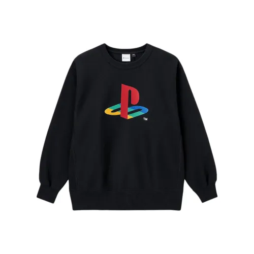 GU PLAYSTATION Co Фирменный черный Мужские Свитшоты