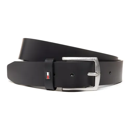 Tommy Hilfiger Логотип значок шпилька кожаные ремни мужской черный ширина 3,5 см