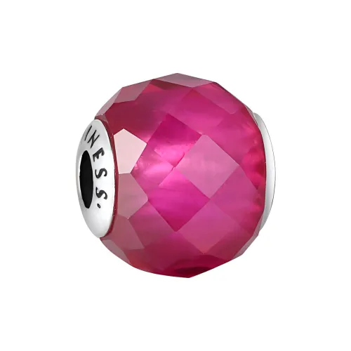 Pandora, стерлинговое серебро 925 пробы, стекло, ювелирные аксессуары, розовый, женские