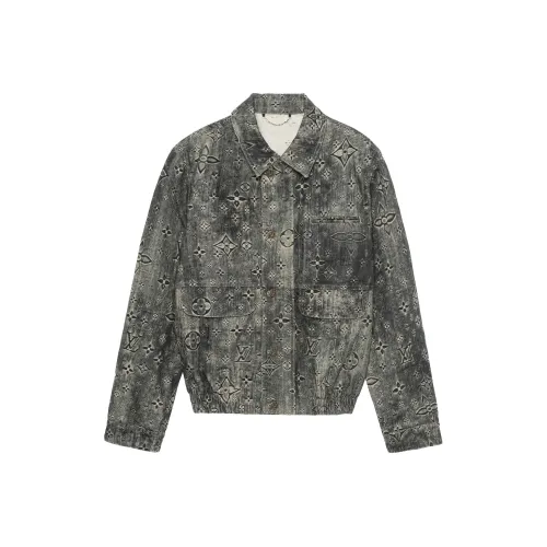 LOUIS VUITTON Новые ежеквартальные продукты LV Деним Куртка Мужская Серого цвета