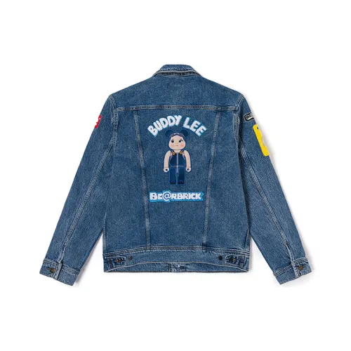 Мужская джинсовая куртка среднего синего цвета с совместным брендом Lee