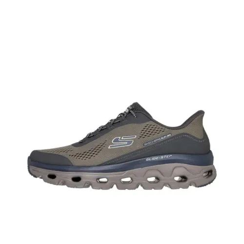 Skechers Glide Step Низкий Топ Повседневная Обувь Мужская Темно-Зеленая
