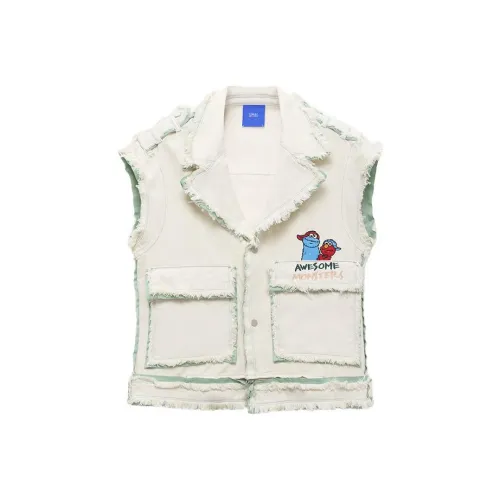 TSMLXLT Кремово-белый Унисекс Жилеты
