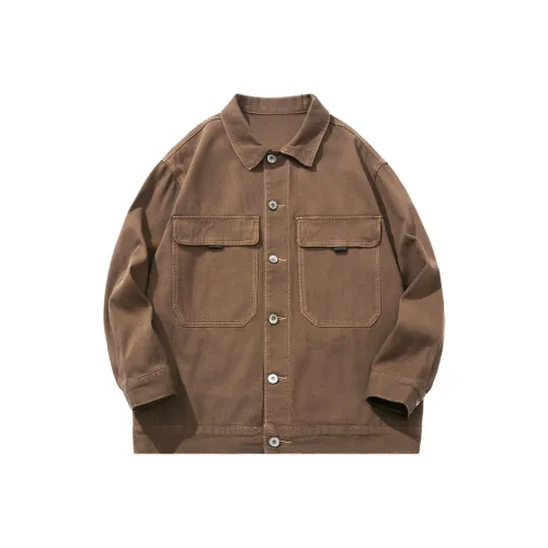 GELANLU Куртки Пальто Мужской Кофе