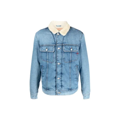 DIESEL Blue Men's Denim Jackets DIESEL Синий Мужской Джинсовые Куртки