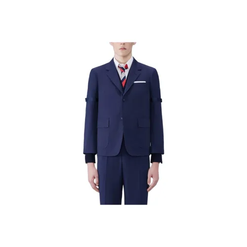 THOM BROWNE· Типография Ткань Нарукавная повязка Прямой крой Спорт Пальто Бизнес Костюм Мужской Морской синий