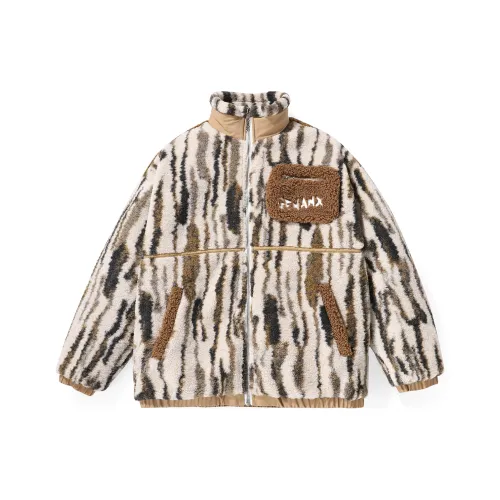 GENANX Хлопковый пуховик унисекс абрикосового и коричневого цвета