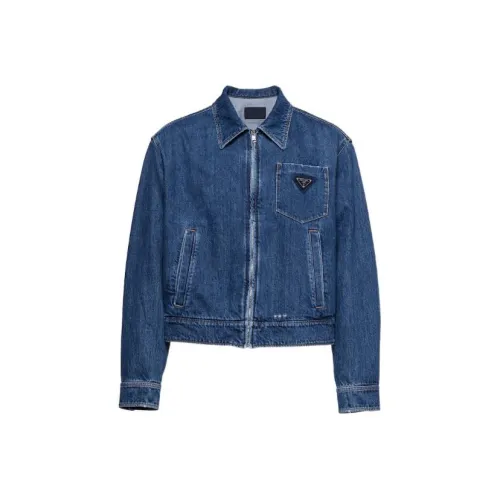 PRADA Blue Men's Denim Jackets PRADA Синий Мужские Джинсовые Куртки