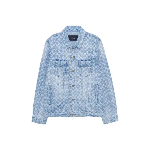 COACH SS23 Denim Jacket Men's Blue