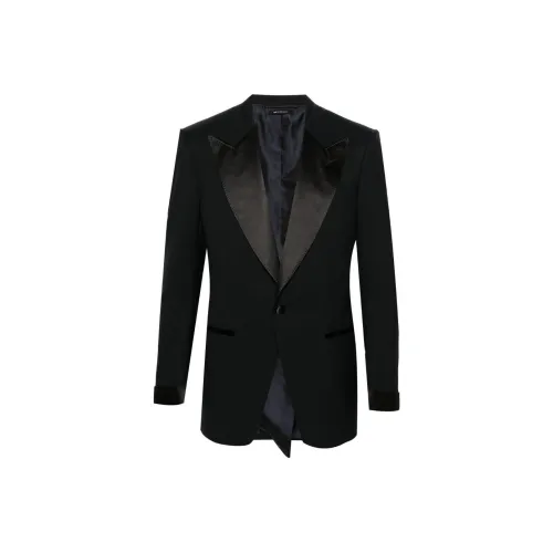 TOM FORD SS24 Бизнес-костюм Пальто Мужской Черный