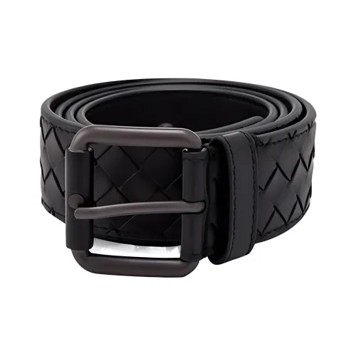 Bottega Veneta Ткани вязаные Кольцо Шпилька Кожаные ремни Мужской Черный Ширина 3,5 см