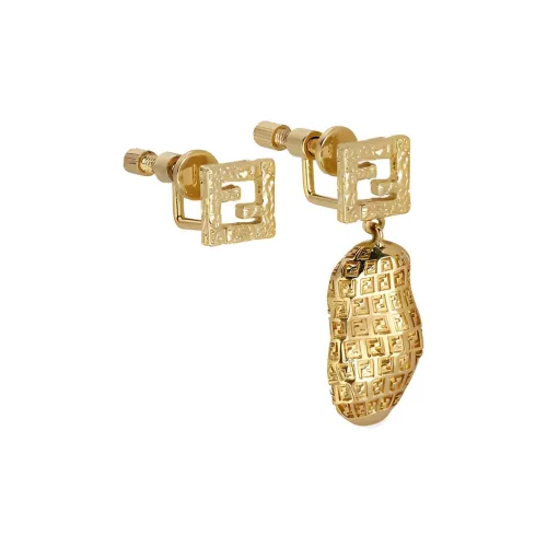 Fendi Brass Earrings Золотой Мужской