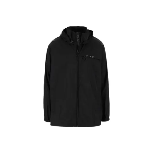 OFF Белый FW21 Ветровка Мужская Черная Свободного кроя