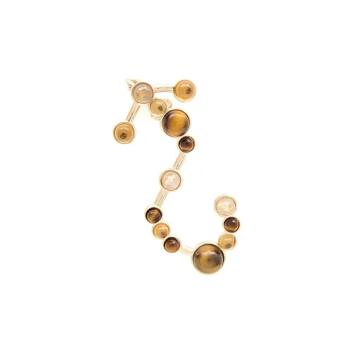 Серьги Chloe из латунь с тигровым глазом рутилированным кварцем цитрином из Мадейры женские золотые