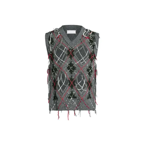 Maison Margiela x PENDLETON FW23 Жилет Унисекс Серый и Темно-Зеленый