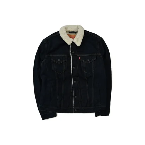 Levis Темно-синий деним Мужские Джинсовые куртки