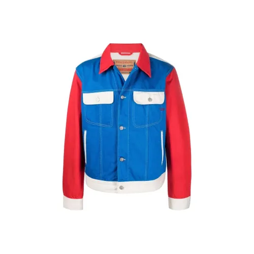 DIESEL Blue Men's Denim Jackets DIESEL Синий Мужской Джинсовые Куртки