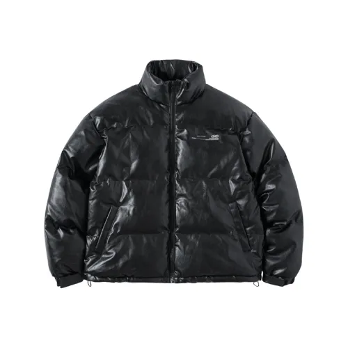 ENSHADOWER Однотонный Воротник-стойка Свободный крой Утолщенный Короткий Пуховик Унисекс