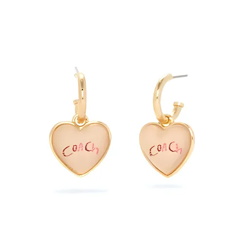 COACH Титан Латунь с покрытием PRECIOUS Металл CUBIC Циркон Эпоксидная смола Серьги Женские