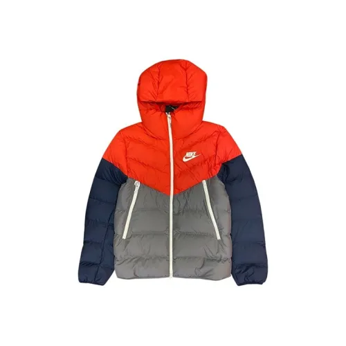 Nike Красный Синий Многоцветный Мужской Пуховик