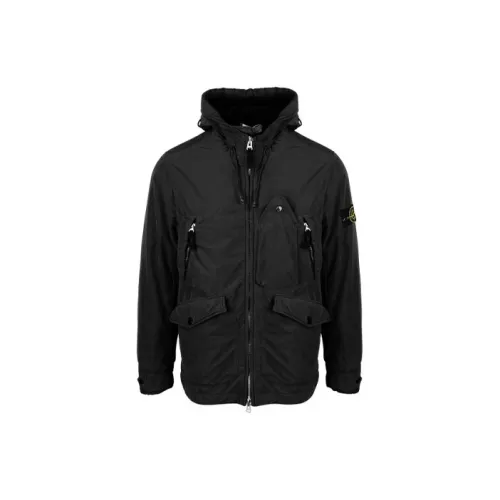 STONE ISLAND Хлопковый пуховик Мужской Черный