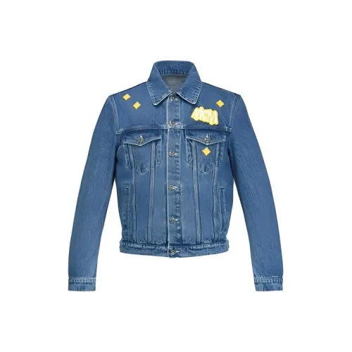 MCM FW22 Denim Jacket Men's Light Blue