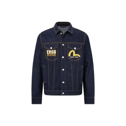 EVISU Джинсовый синий Мужской Джинсовые куртки