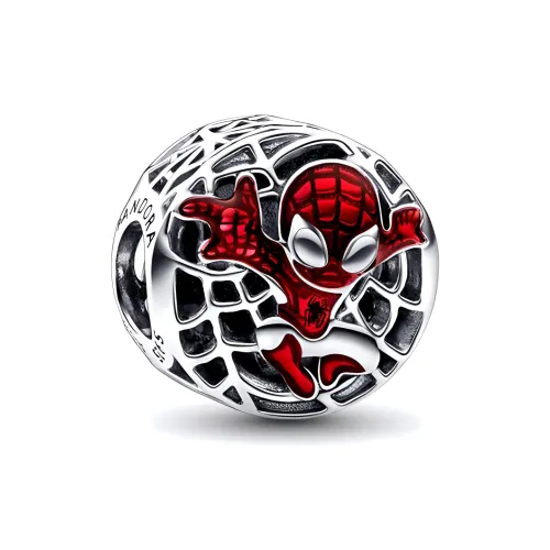 Pandora Marvel, стерлинговое серебро 925 пробы, эмаль, ювелирные аксессуары, красный, женские