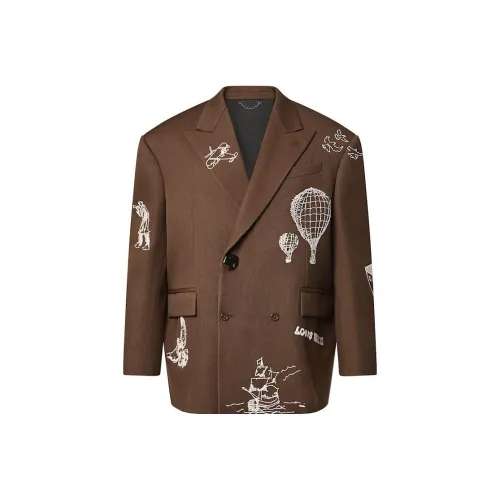 LOUIS VUITTON Бизнес-костюм Пальто Мужской Коричневый