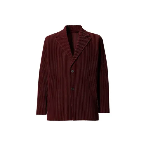Homme Plissé Issey Miyake Бизнес-костюм Пальто Мужской Бордовый
