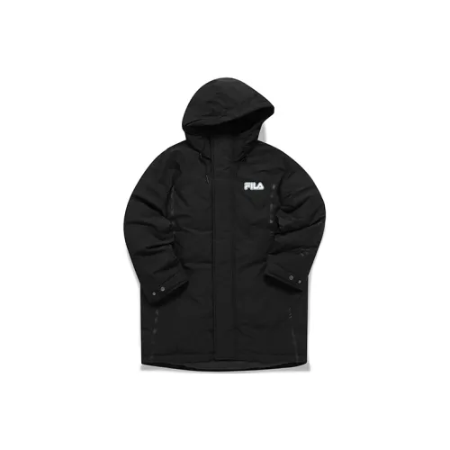 FILA FUSION TOKYO STUDIO Буква С капюшоном Свободный крой MID Длина Пуховик Мужской Темно-черный