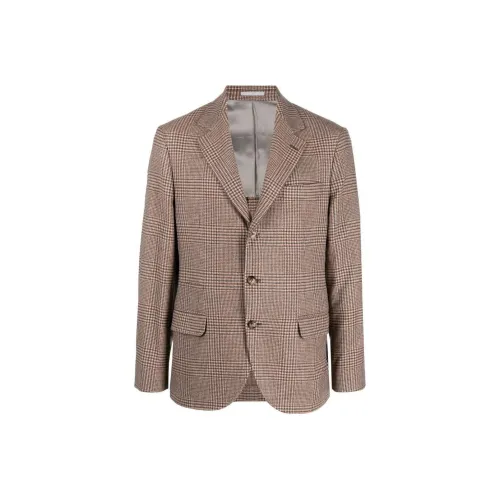 BRUNELLO CUCINELLI Верблюжий Коричневый Мужской Деловой Костюм