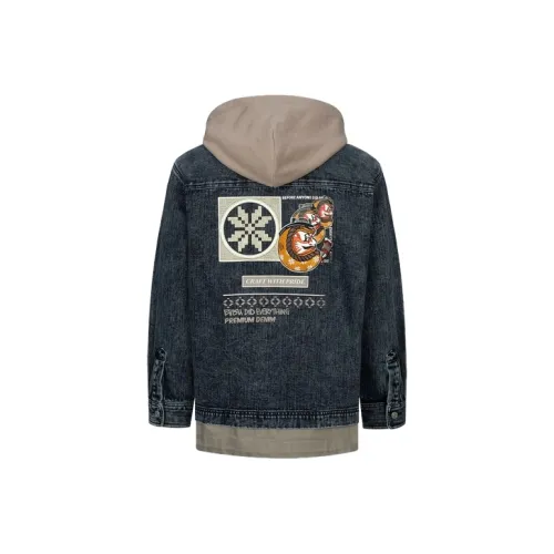 EVISU Черные Мужские Джинсовые Куртки