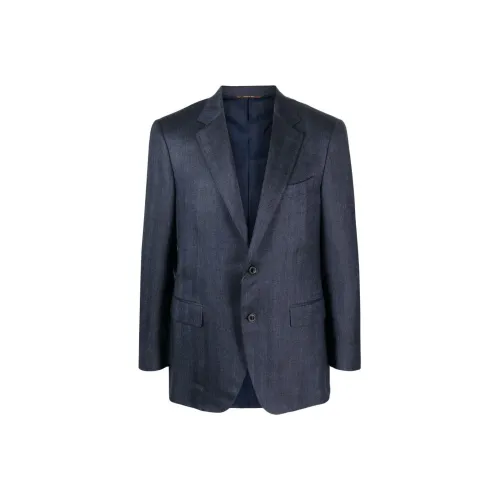 Canali Темно-синий Синий Мужской Деловой Костюм