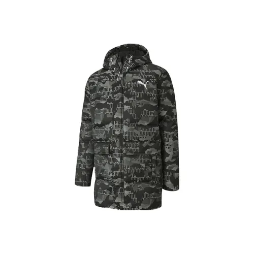 PUMA Attempt Padded Черный Камуфляж Мужской Пуховик