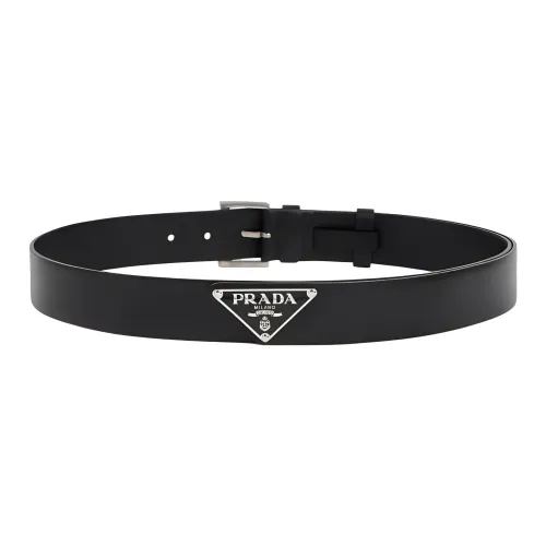 PRADA Ремни из коровьей кожи, черные, женские