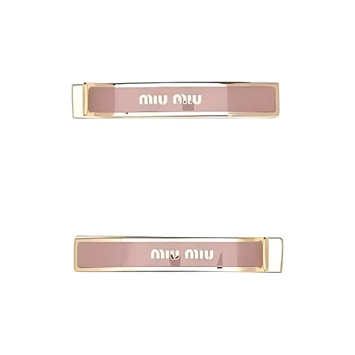 MIU MIU Эмаль Металл Латунь Заколки для волос Женские Розовый